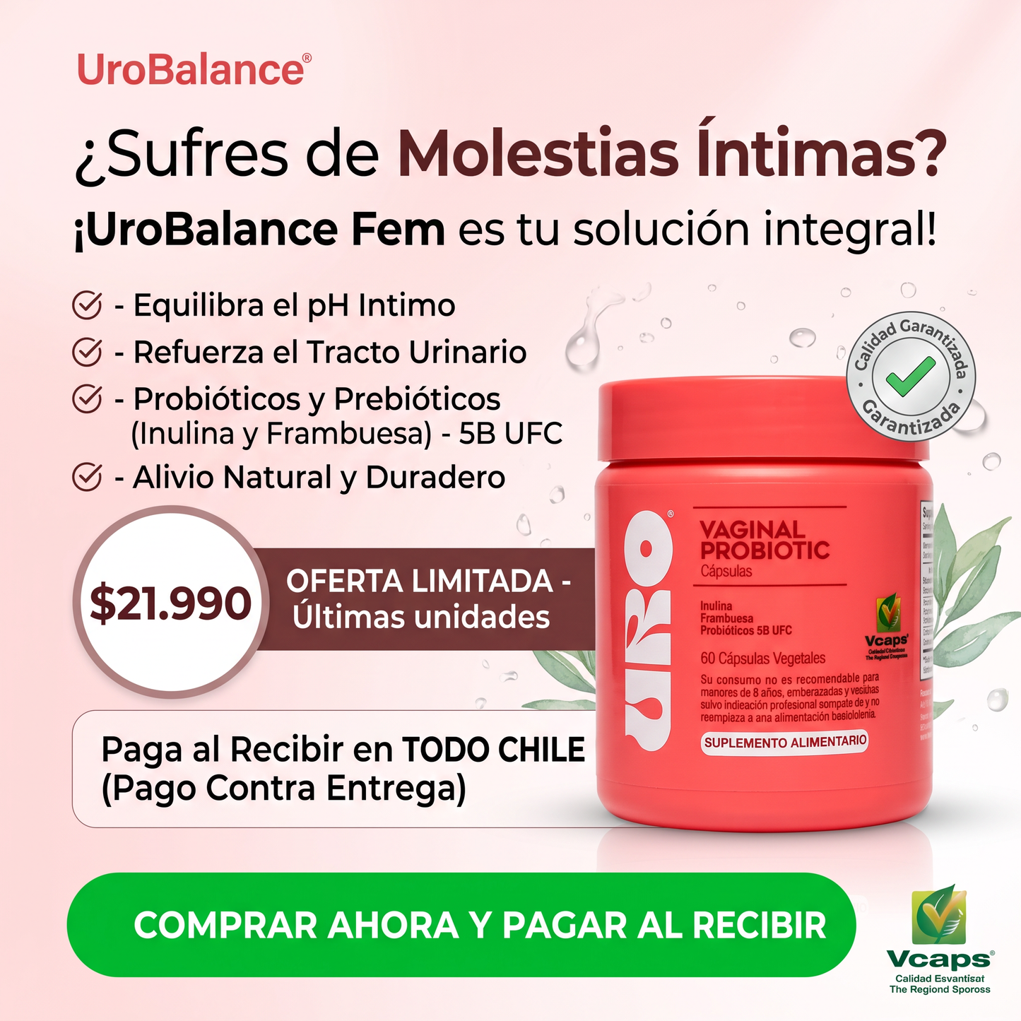 UroBalance Fem - Probióticos para el Equilibrio Íntimo 🌺